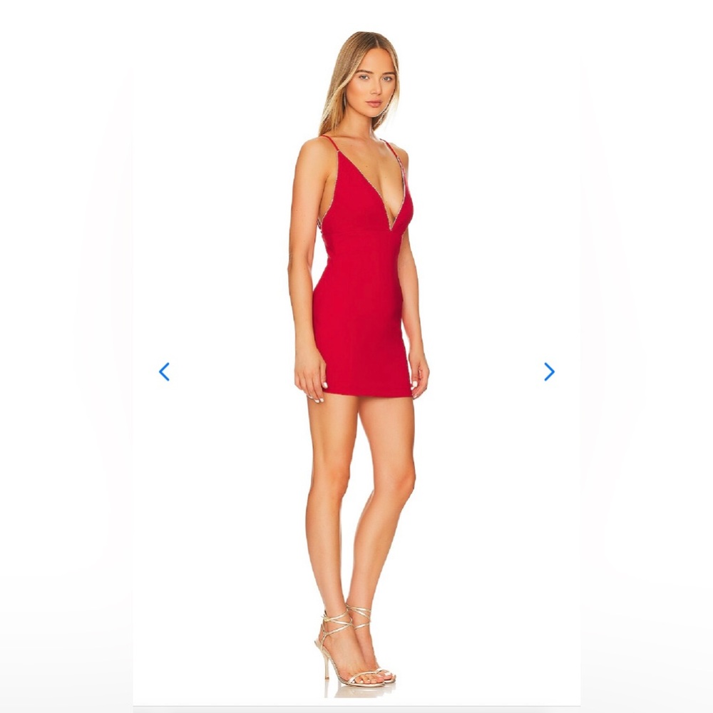 Red Lovers and Friends Catalina Mini Dress with sparkly neckline